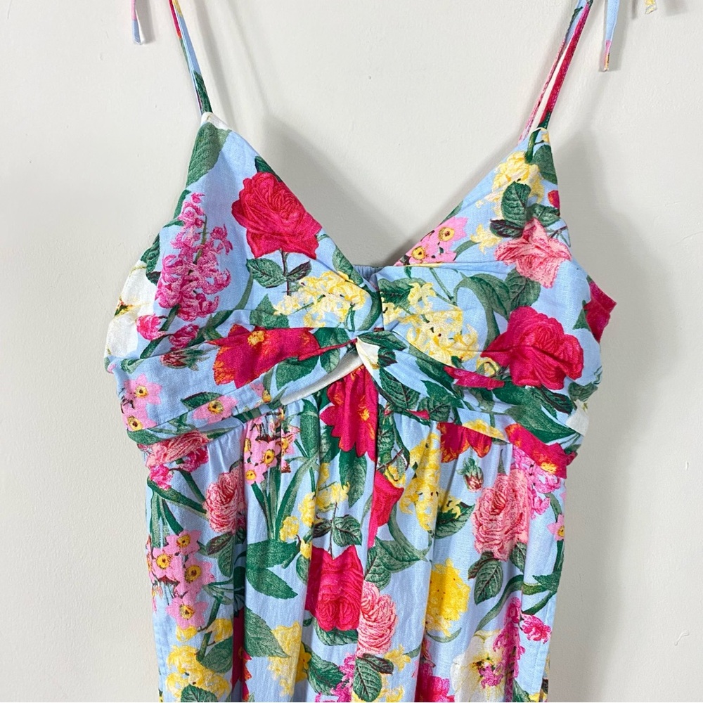 NEW Old Navy Multifloral Tie-Shoulder Cropped Twist-Front Smocked Jumpsuit - M - Picture 10 of 16
